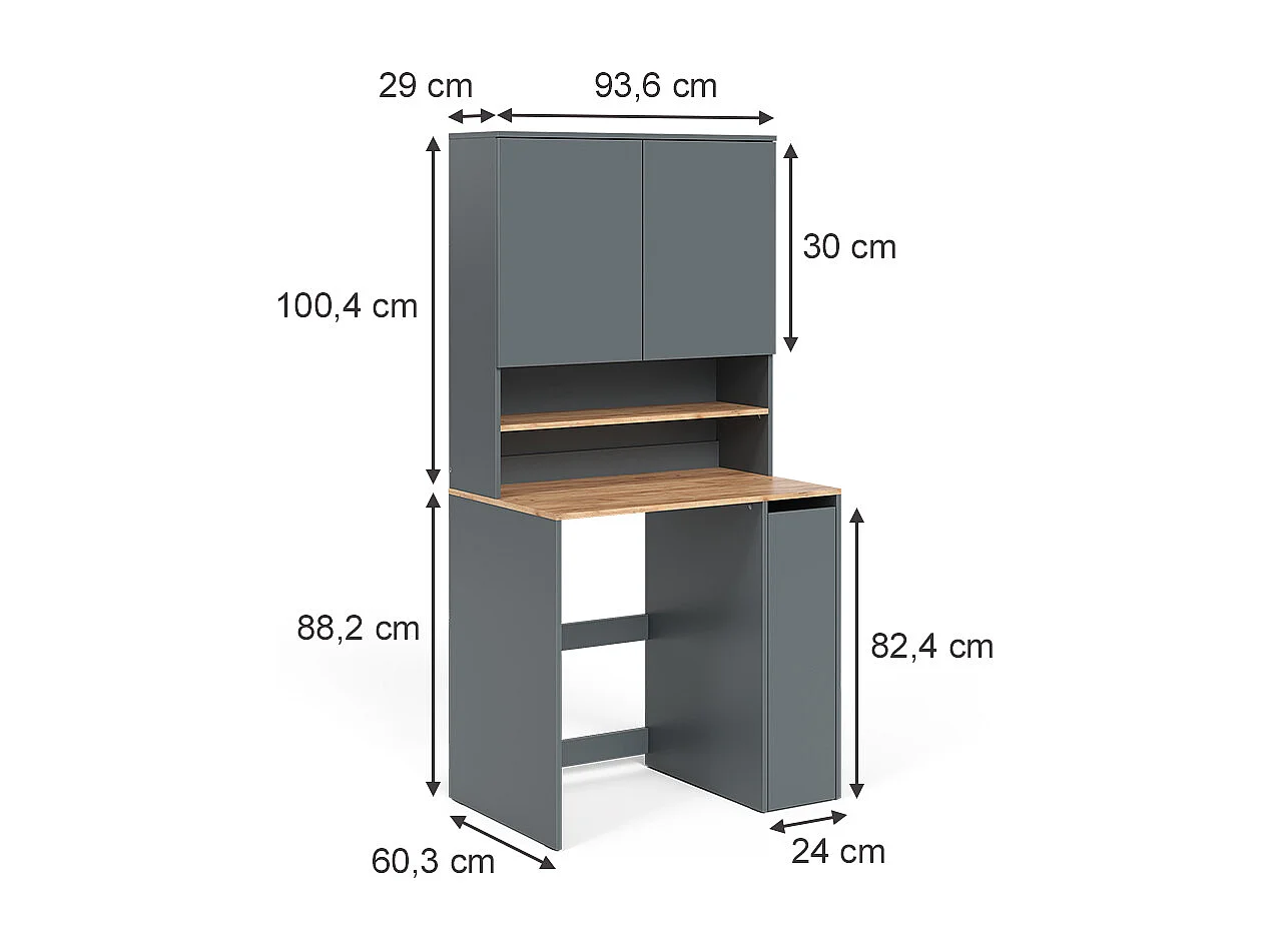 Waschmaschinenschrank anthrazit/goldkraft eiche 93.6x60.3x88.2 viktor