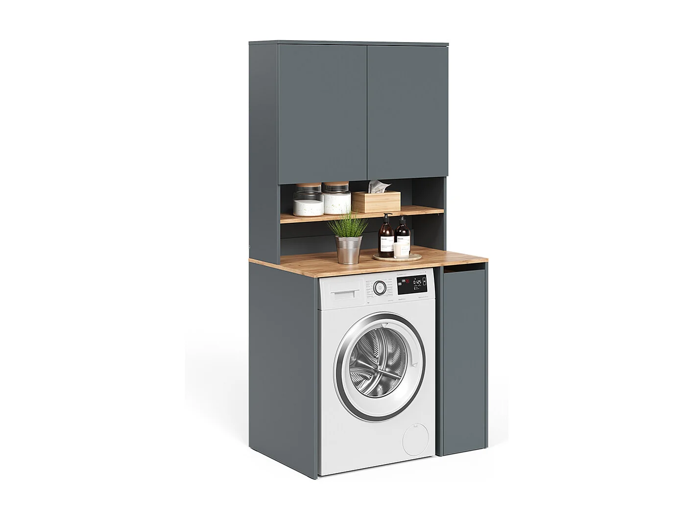 Washing machine cabinet anthracite/golden oak 93.6x60.3x88.2 viktor