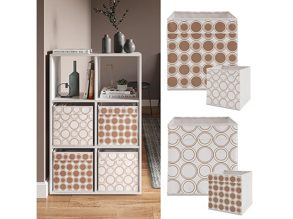 Opbergbox wit/goud 30x30x30