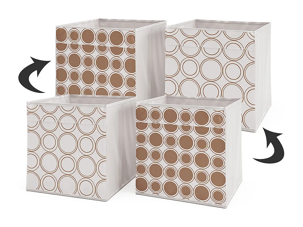 Opbergbox wit/goud 30x30x30