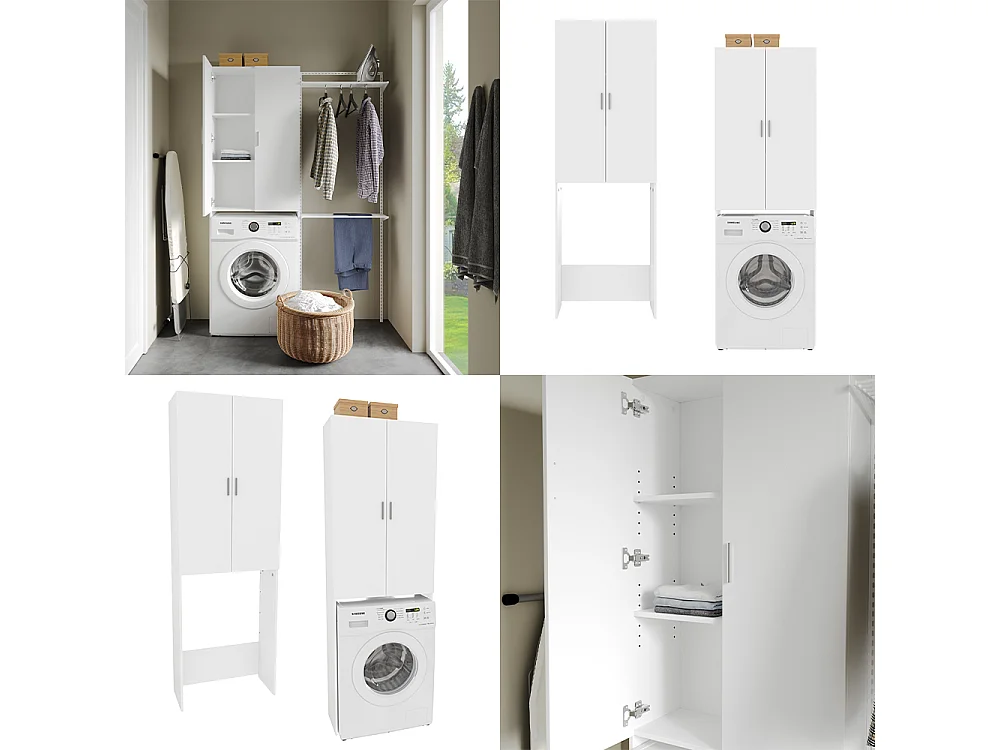 Washing machine cabinet white 64x26x190 martha