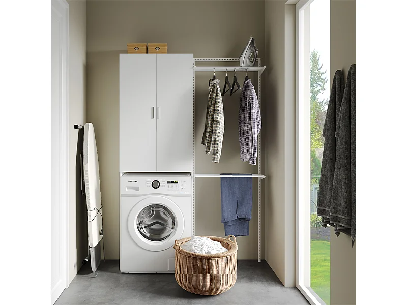 Mobile porta lavatrice bianco 64x26x190 martha