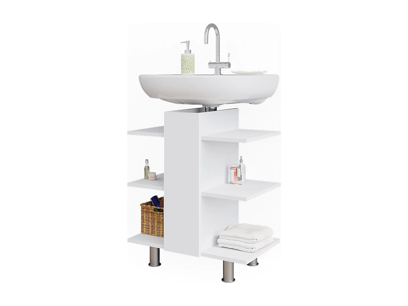 Meuble sous-lavabo blanc 60x36.6x70 fynn