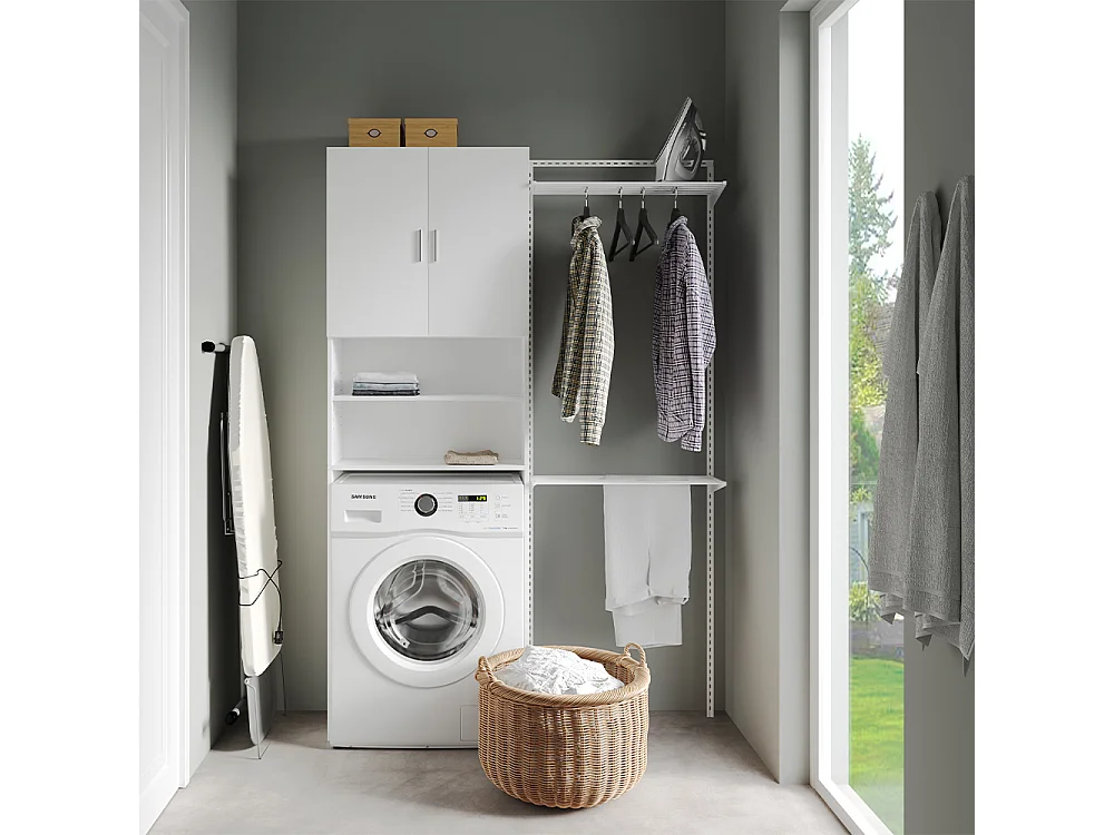 Waschmaschinenschrank weiß 64x26x190 martha