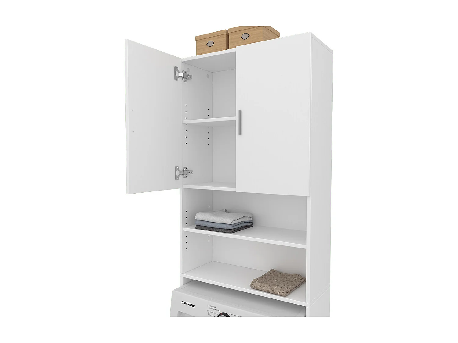 Waschmaschinenschrank weiß 64x26x190 martha