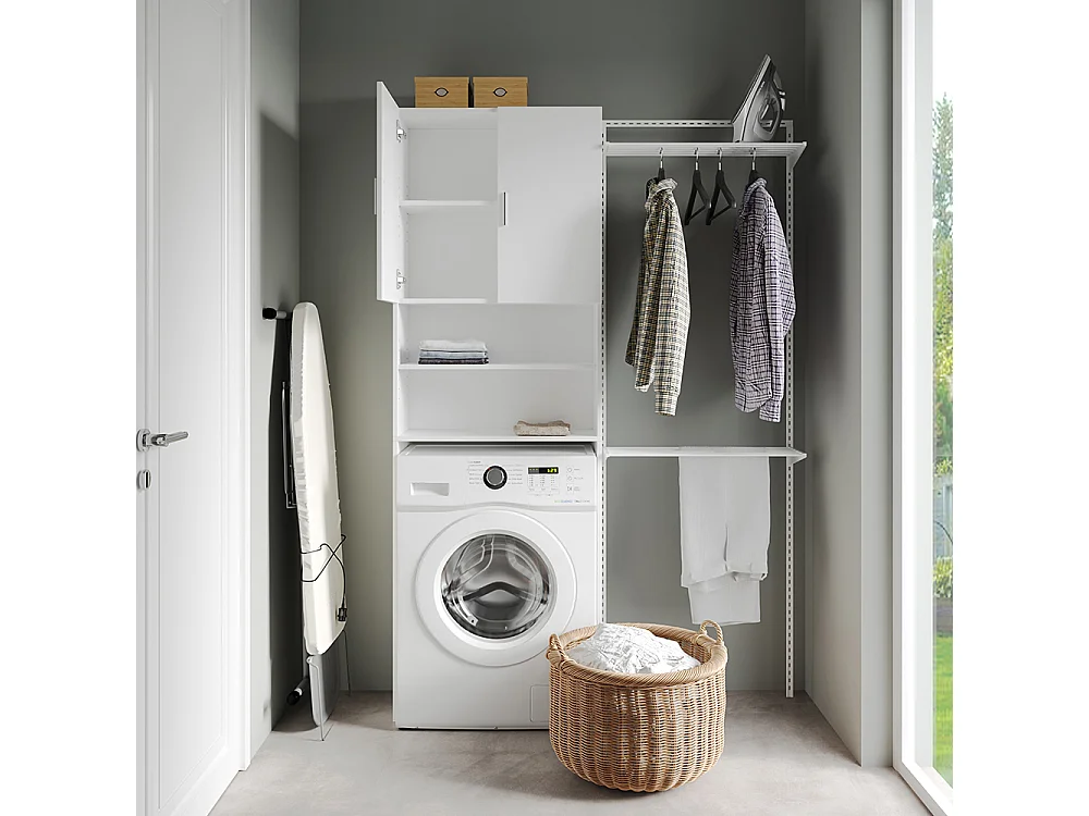 armadietto coprilavatrice bianco 64x26x190 martha