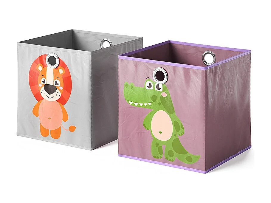 Faltbox 30x30 grau/lila 30x30x30