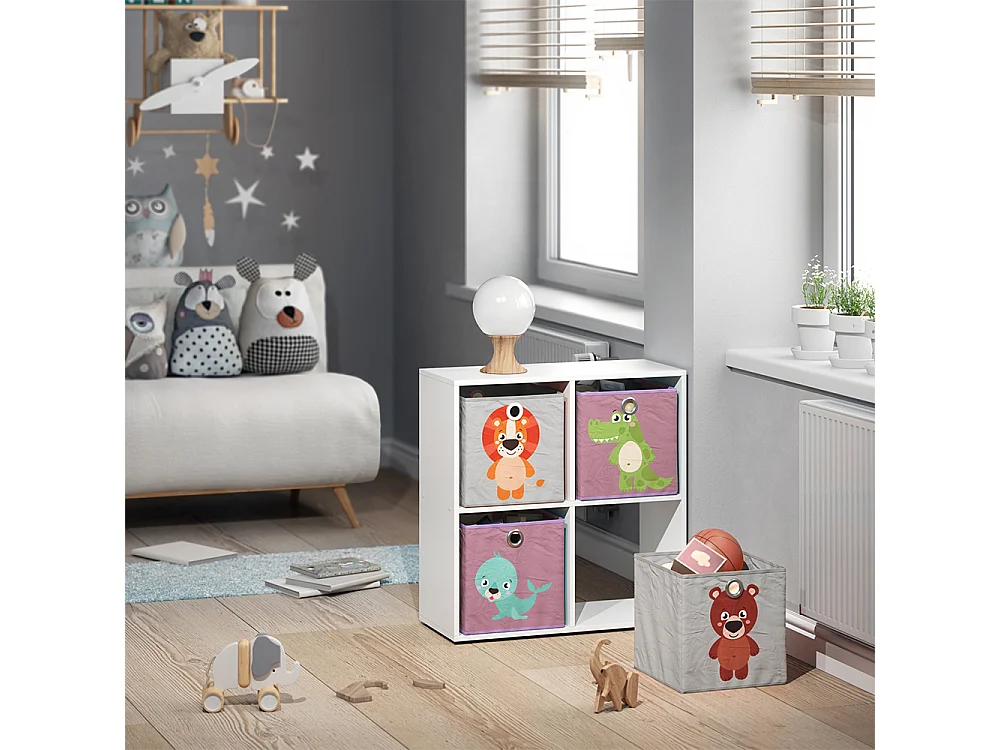 Faltbox 30x30 grau/lila 30x30x30