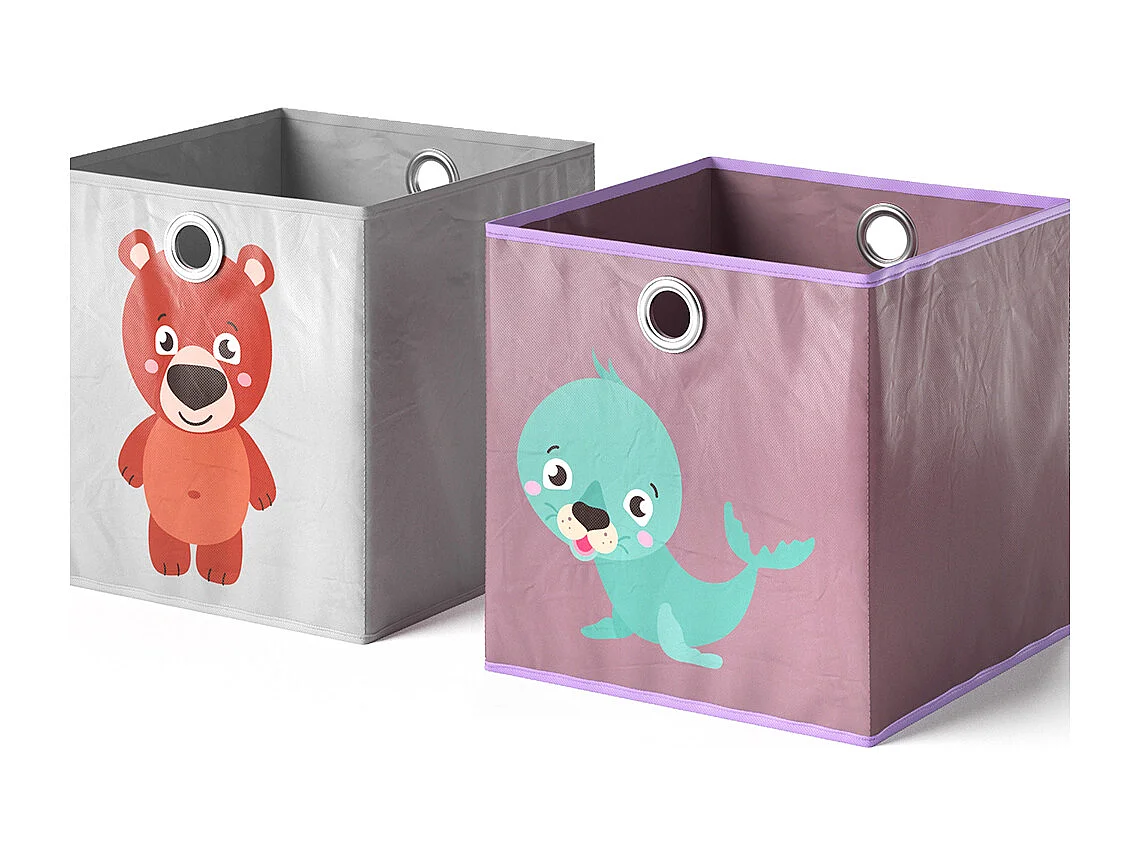 Faltbox 30x30 grau/lila 30x30x30