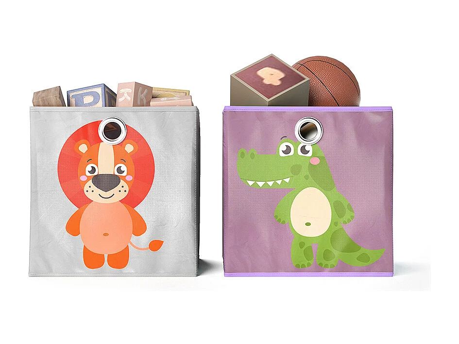 Faltbox 30x30 grau/lila 30x30x30