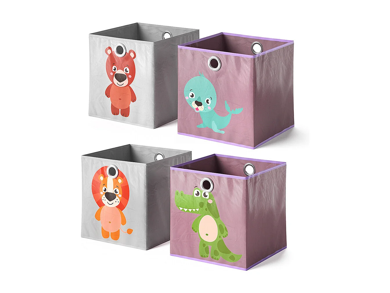 Faltbox 30x30 grau/lila 30x30x30