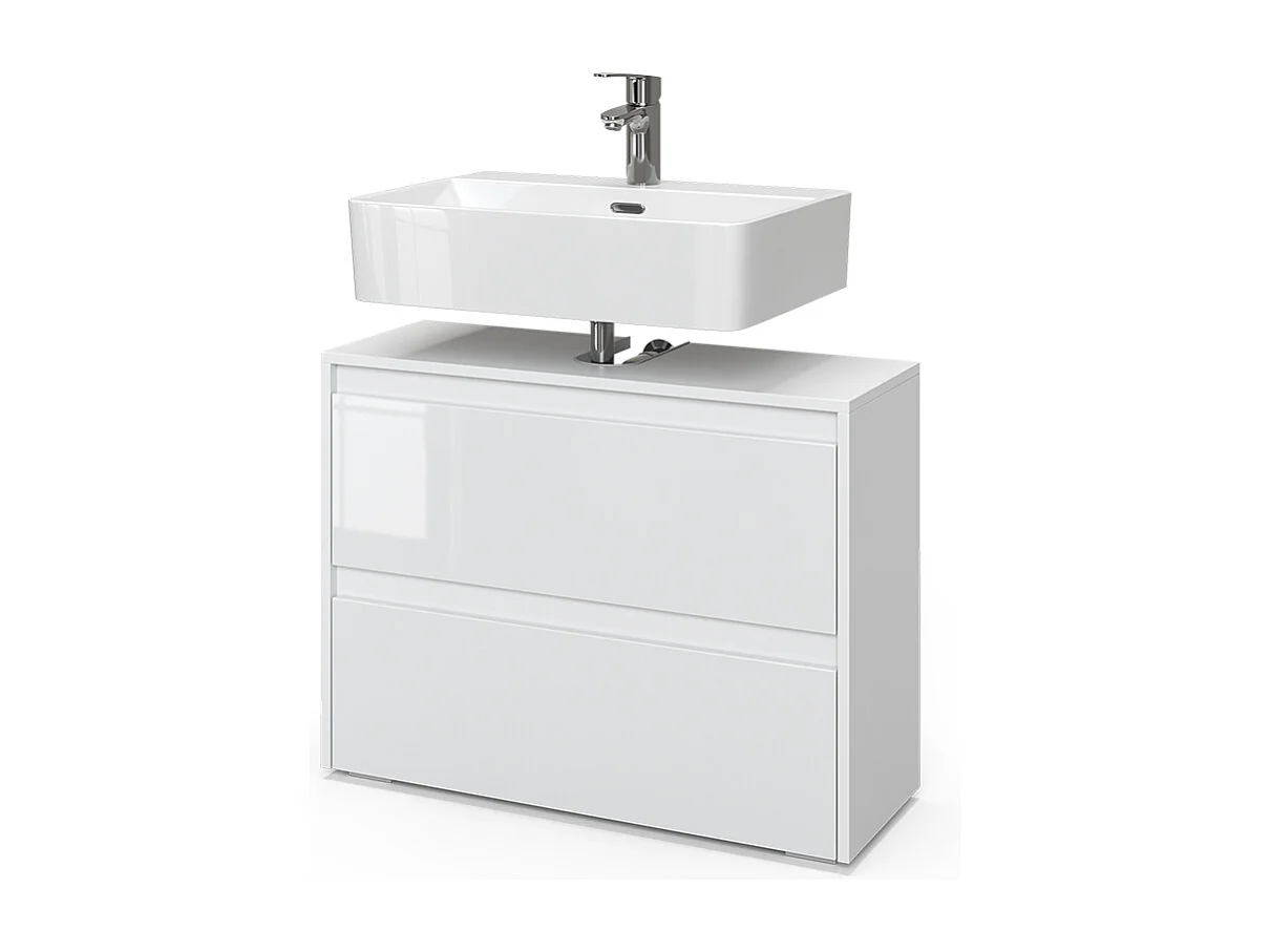 Wastafelonderkast wit/wit hoogglans 80.1x30.1x62 majest