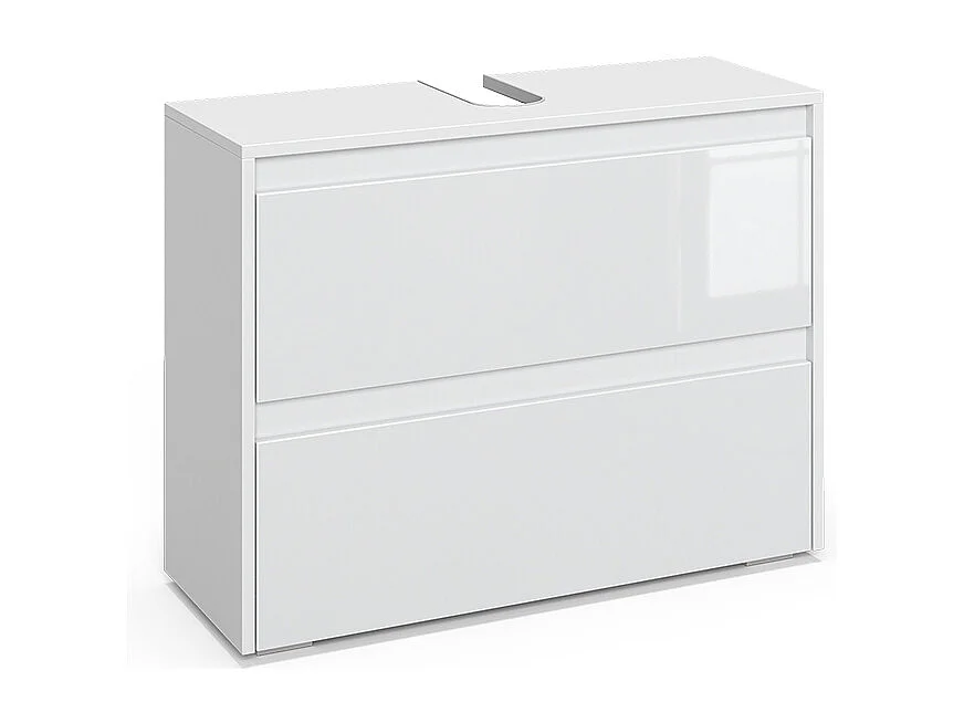 Meuble sous vasque simple blanc/blanc brillant 80.1x30.1x62 majest