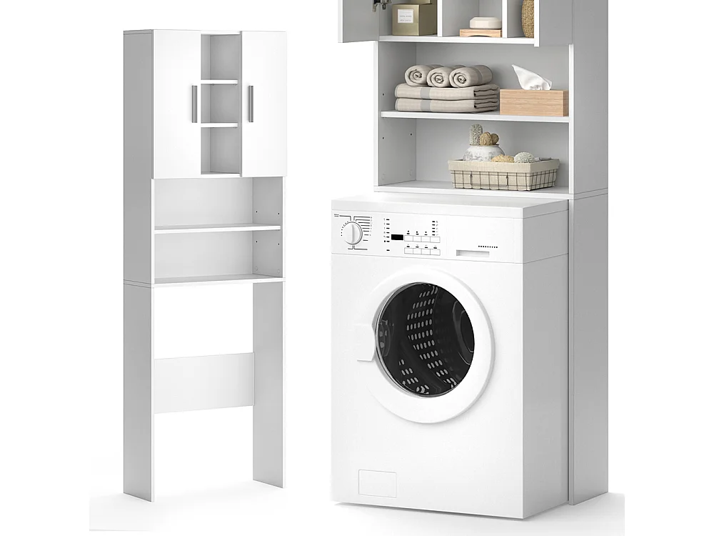 Washing machine cabinet white 64x25.6x190 luis