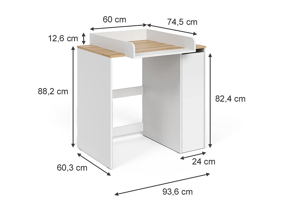 Washing machine cabinet white/artisan 93.6x60.3x88.2 viktor