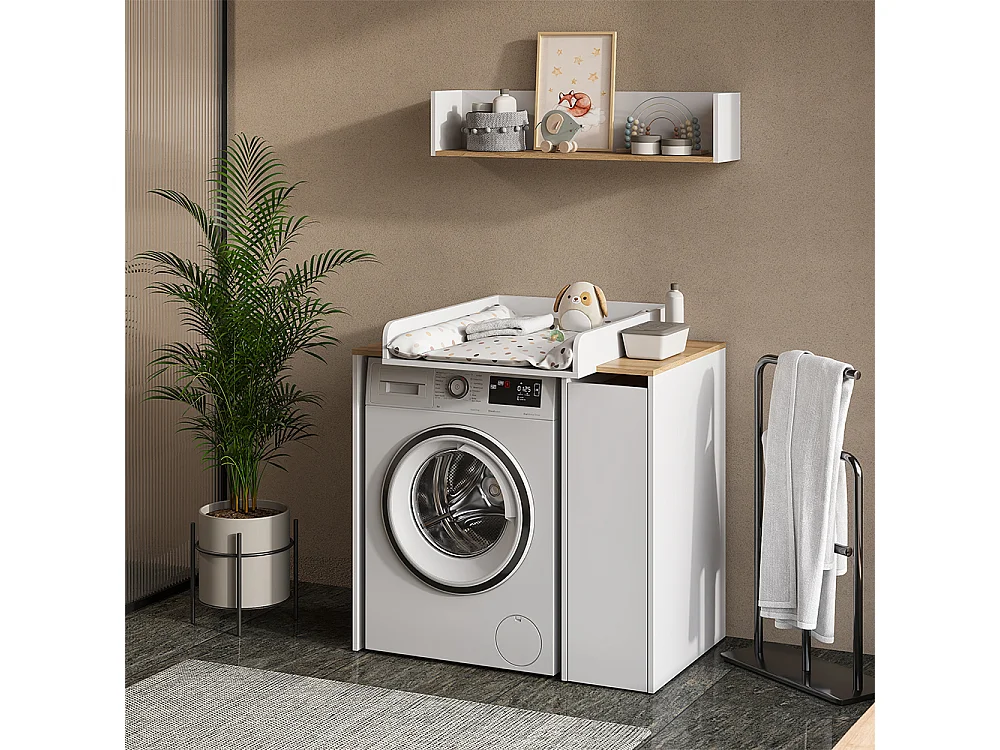 Washing machine cabinet white/artisan 93.6x60.3x88.2 viktor