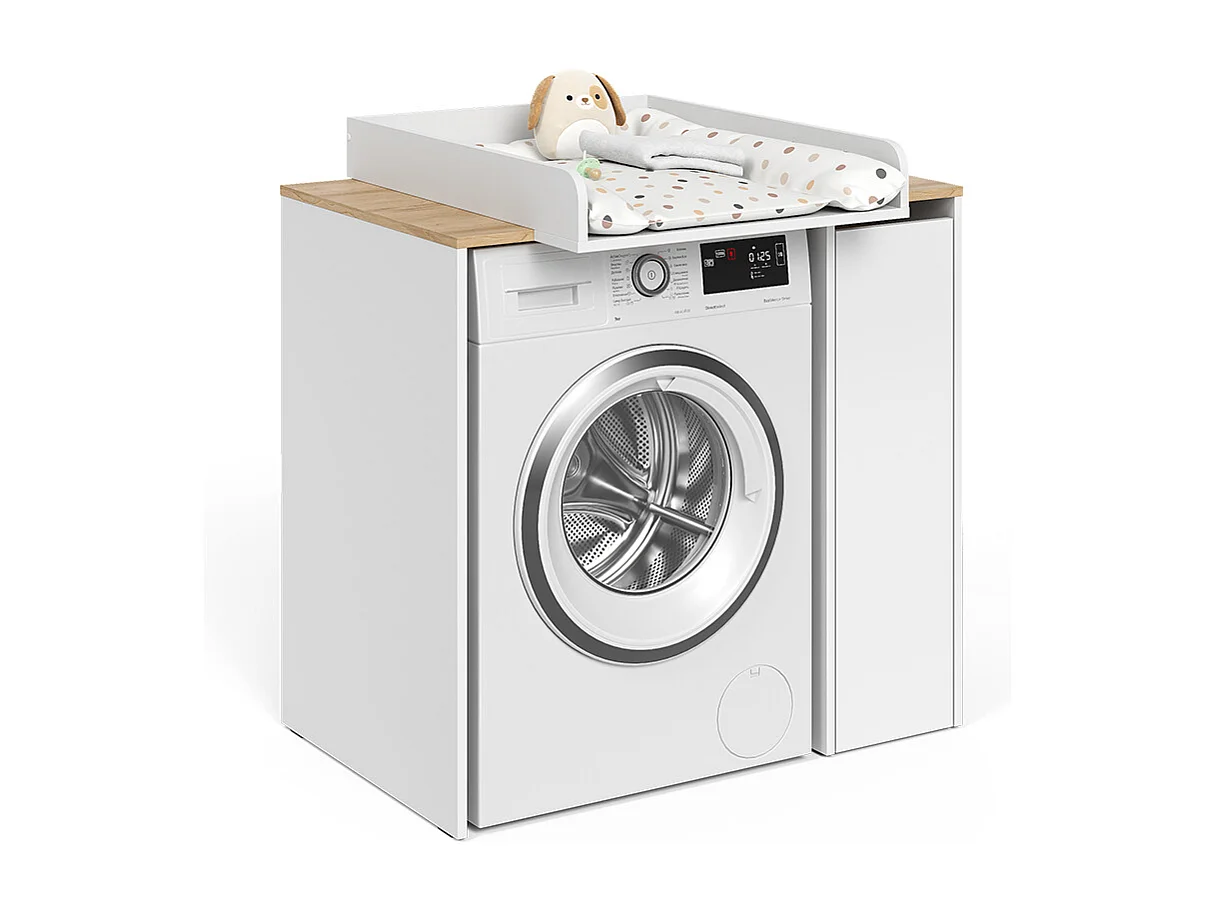 Washing machine cabinet white/artisan 93.6x60.3x88.2 viktor