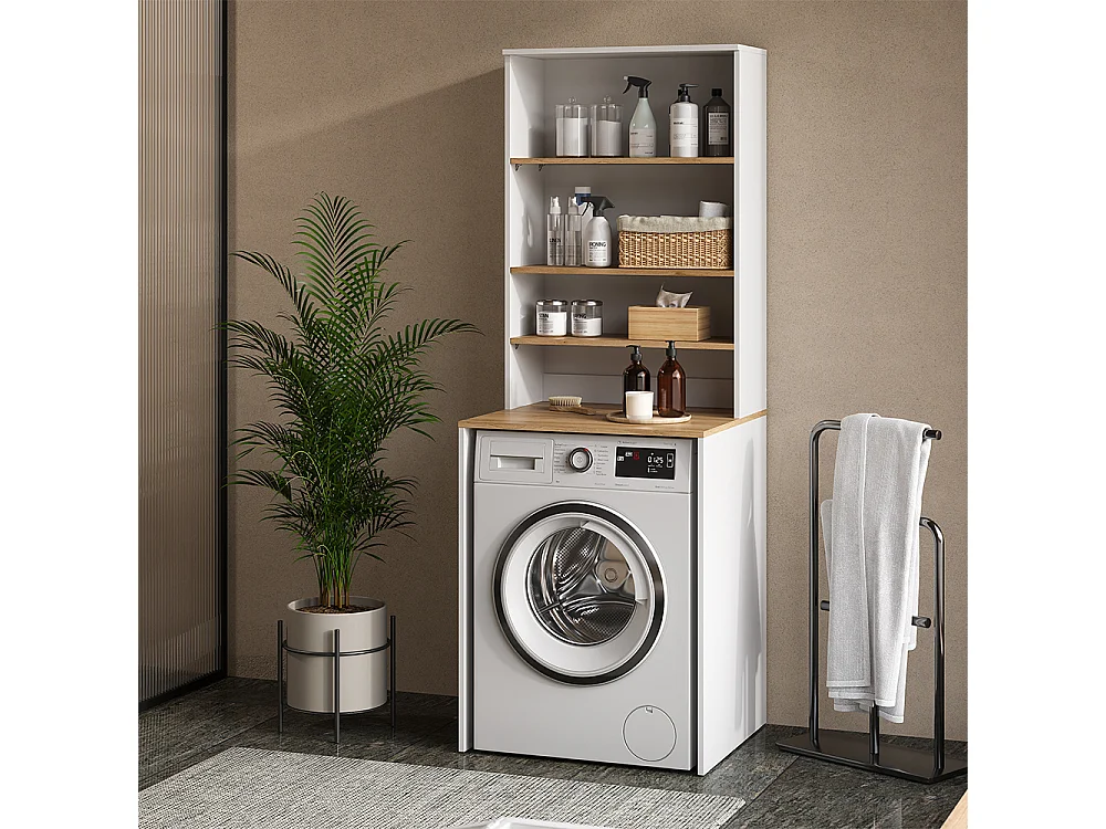 Washing machine cabinet white/artisan 66x60x88.2 viktor