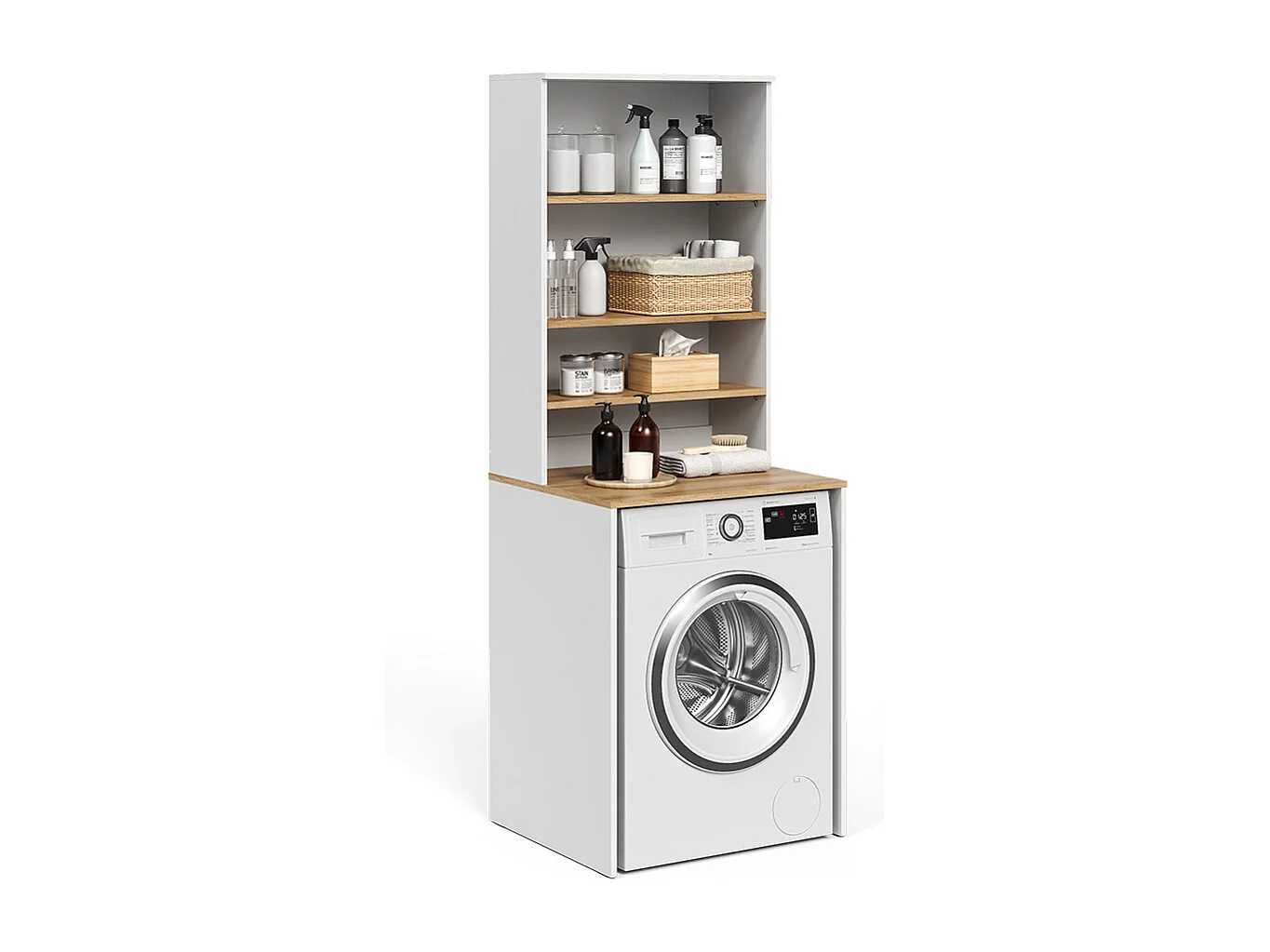 Washing machine cabinet white/artisan 66x60x88.2 viktor