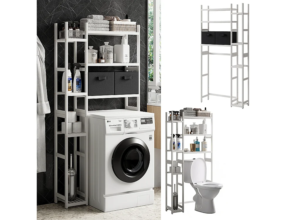 Waschmaschinenschrank weiß 78.5x23.5x163 bilbao