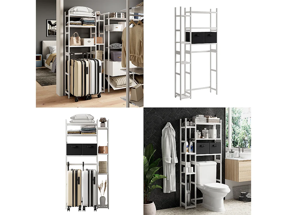 Waschmaschinenschrank weiß 78.5x23.5x163 bilbao