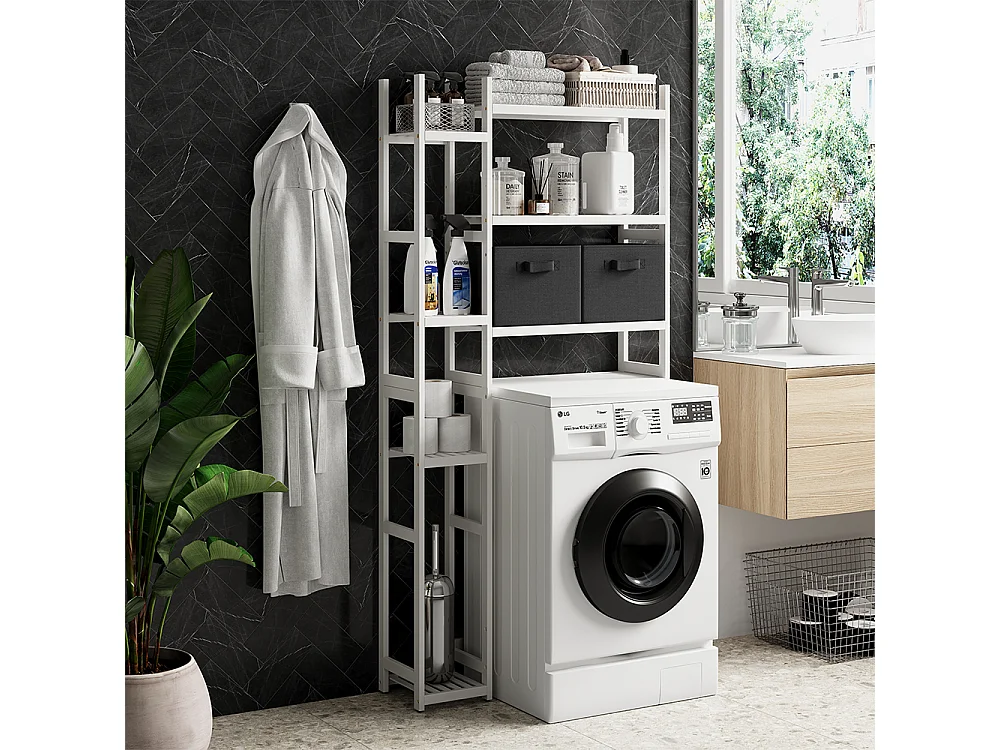 Washing machine cabinet white 78.5x23.5x163 bilbao