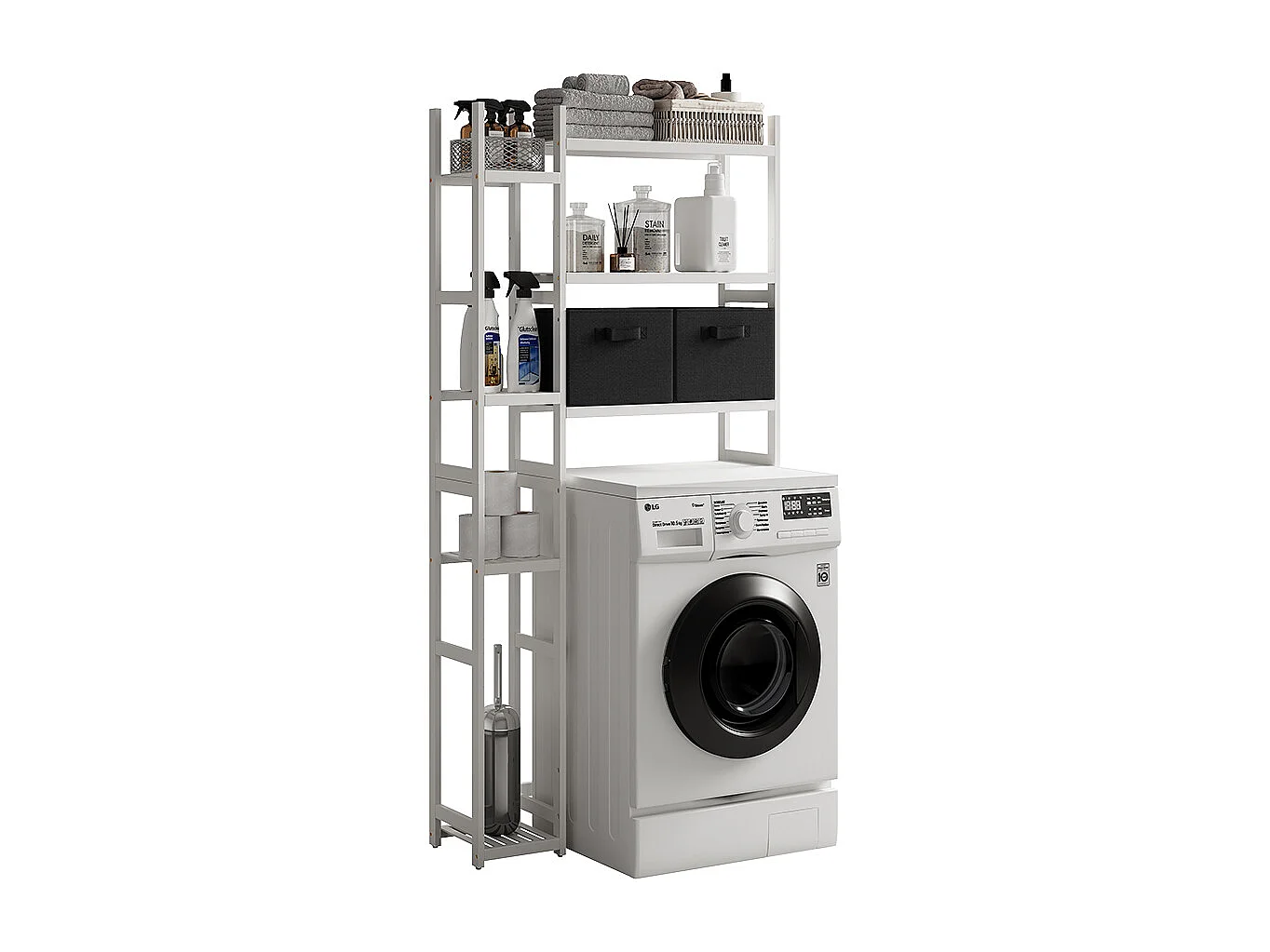 Washing machine cabinet white 78.5x23.5x163 bilbao