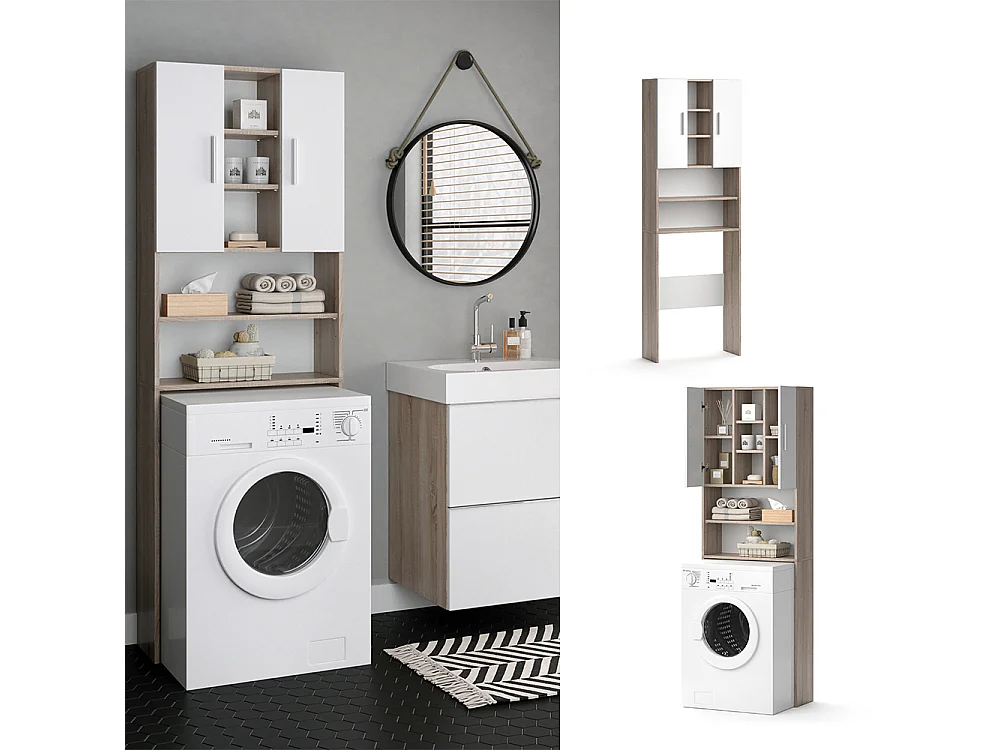 Washing machine cabinet sonoma 64x25.6x190 luis