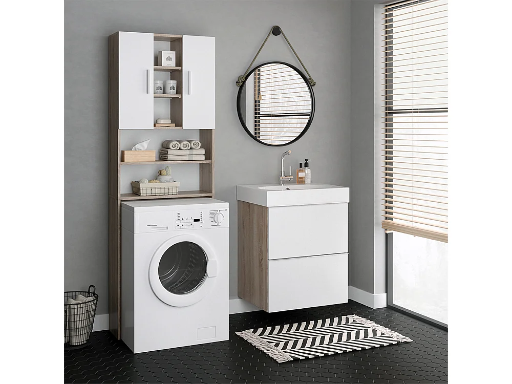 Washing machine cabinet sonoma 64x25.6x190 luis