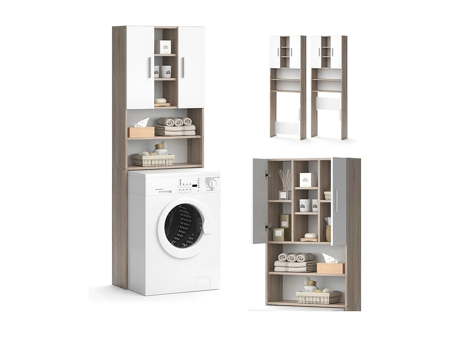 Washing machine cabinet sonoma 64x25.6x190 luis