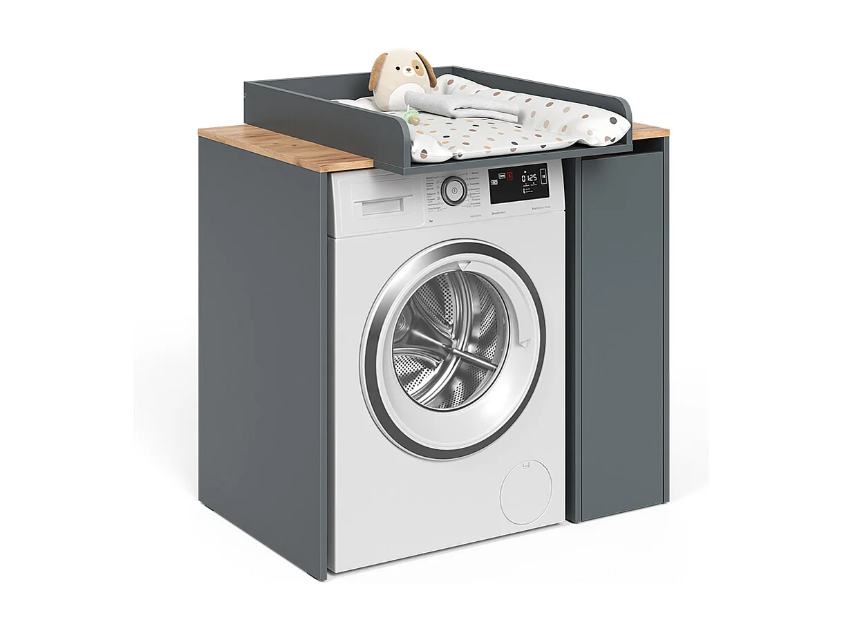 Waschmaschinenschrank anthrazit/goldkraft eiche 93.6x60.3x88.2 viktor