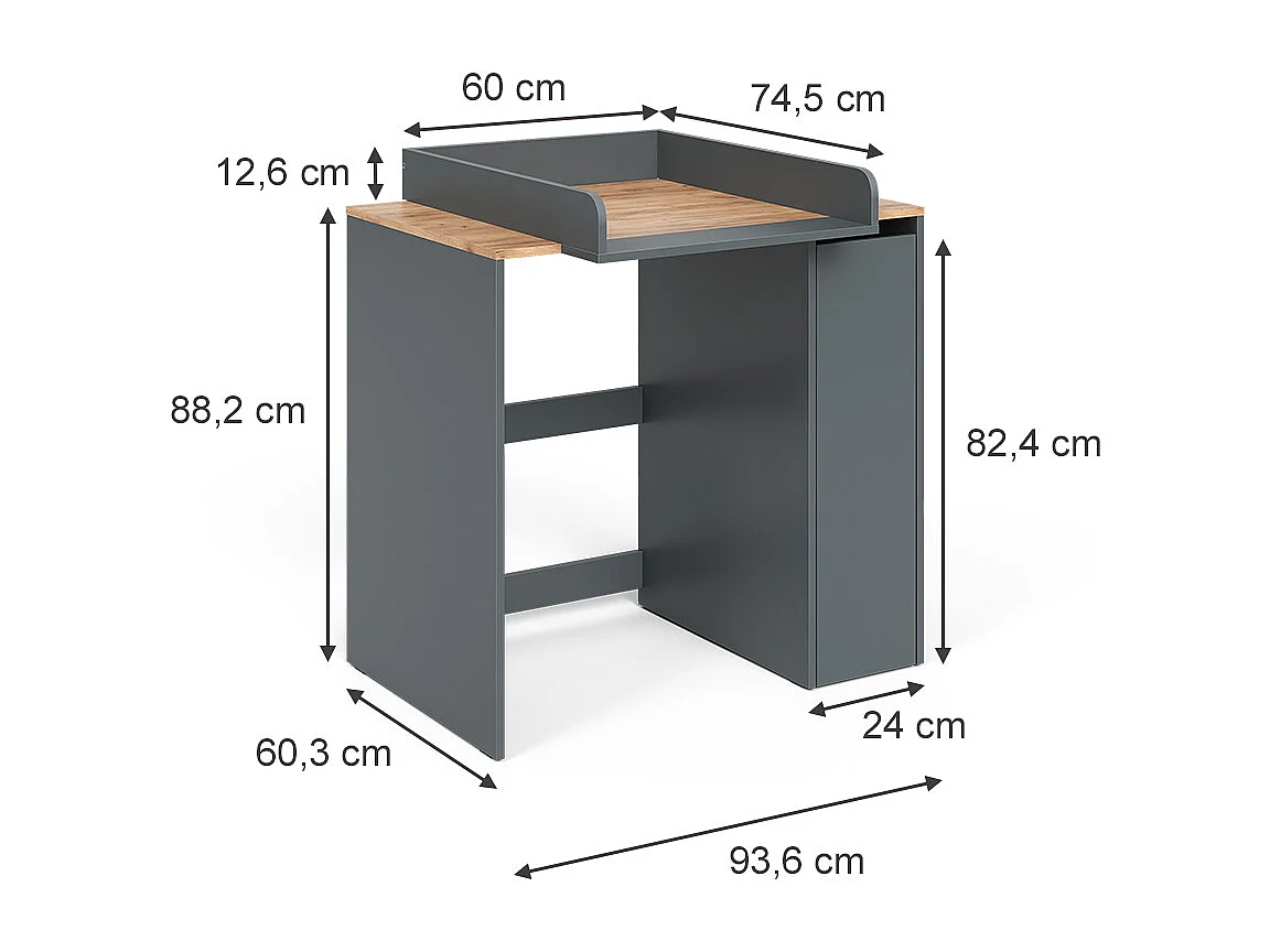 Armoire machine à laver anthracite/chêne doré 93.6x60.3x88.2 viktor