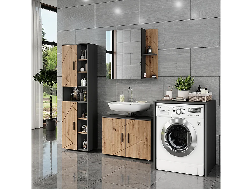 Waschmaschinenschrank anthrazit 68x60.1x88.5 irma