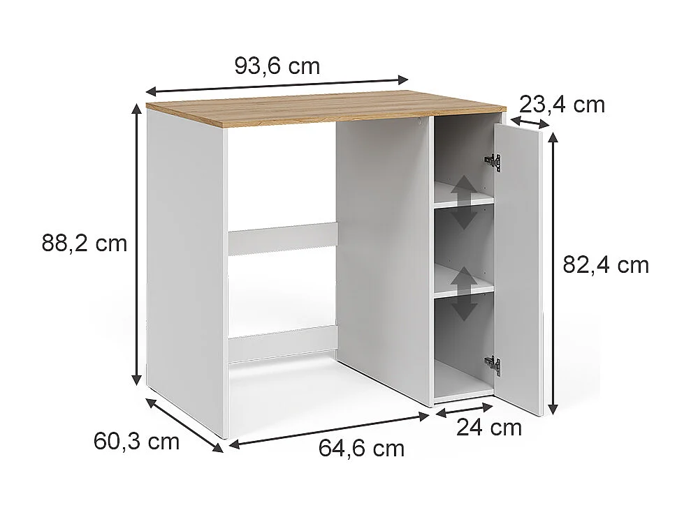Washing machine cabinet white/artisan 93.6x60.3x88.2 viktor