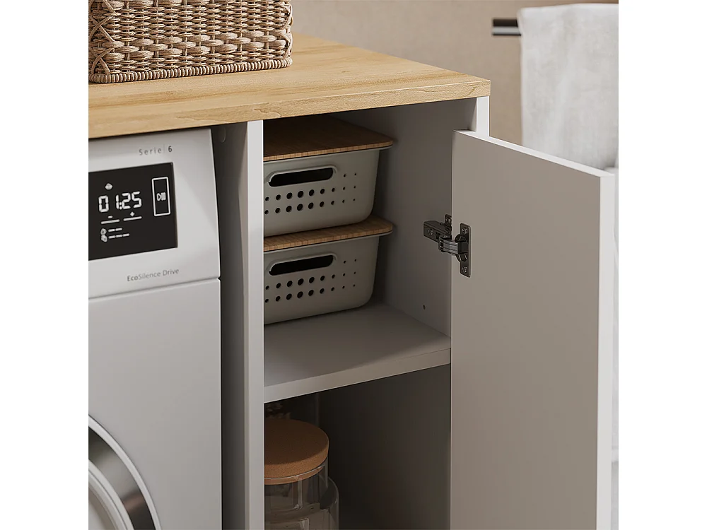 Washing machine cabinet white/artisan 93.6x60.3x88.2 viktor
