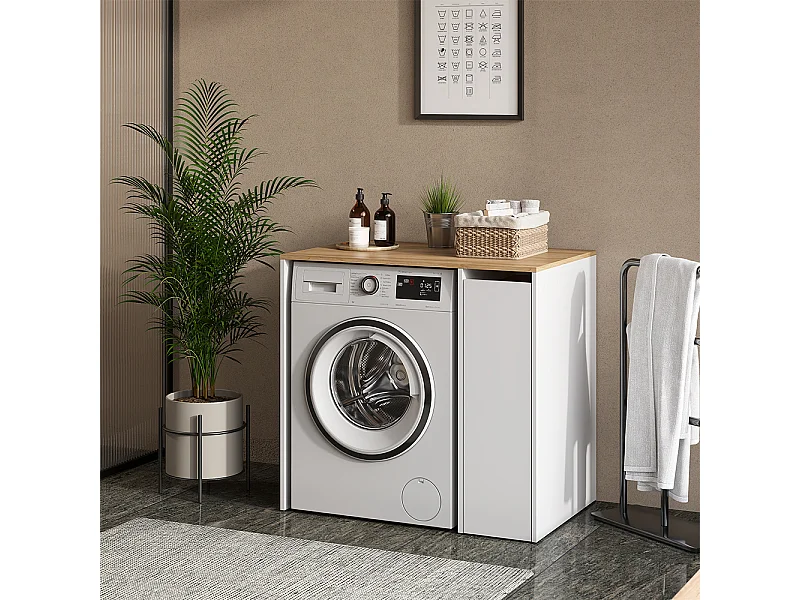 Waschmaschinenschrank weiß/artisan 93.6x60.3x88.2 viktor