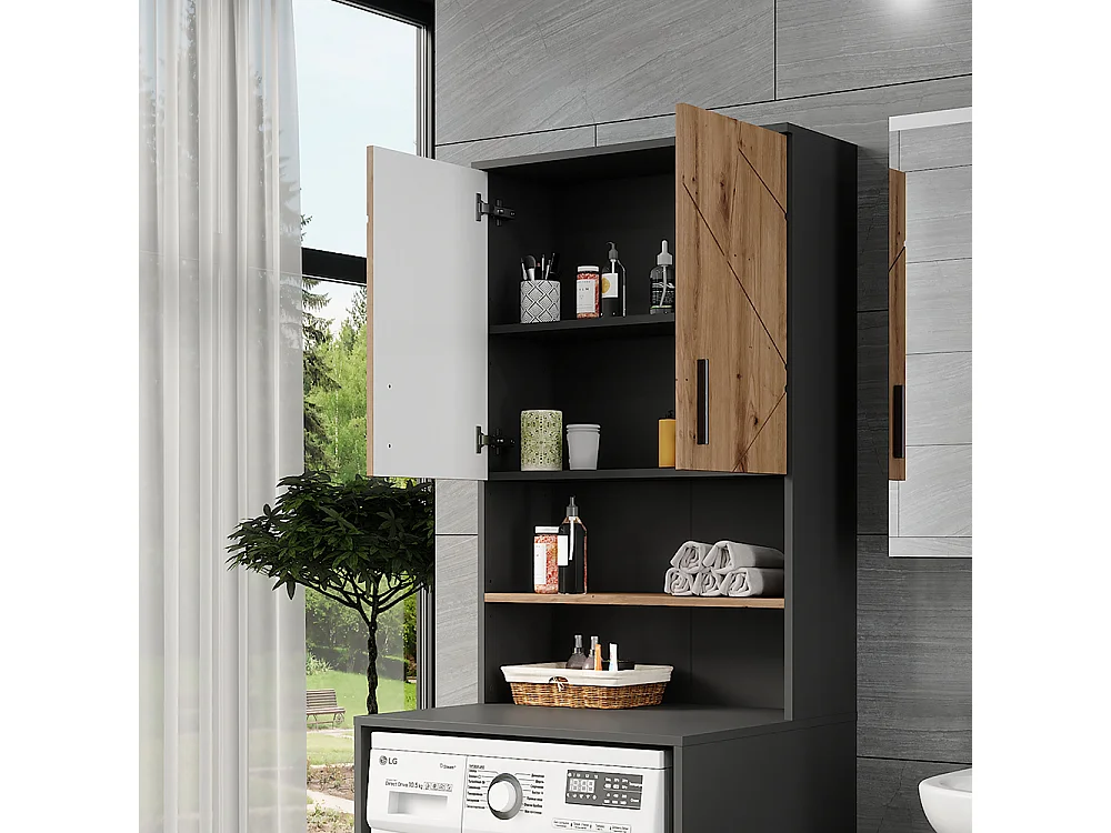 Aufbau für Waschmaschinenschrank anthrazit/artisan 68x30x103.5 irma