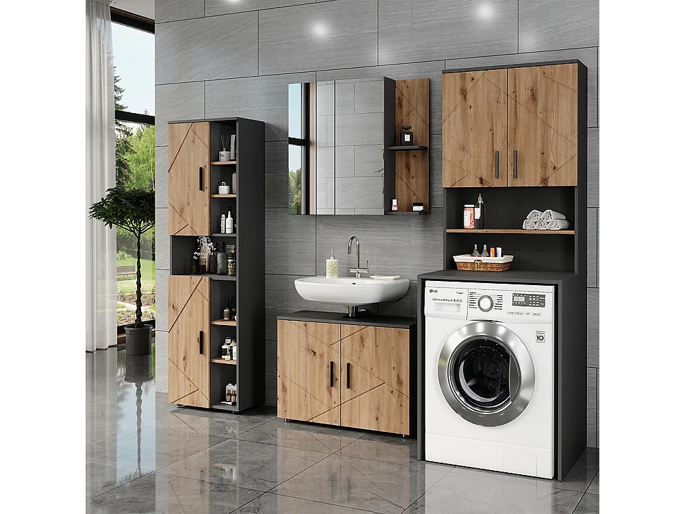 Aufbau für Waschmaschinenschrank anthrazit/artisan 68x30x103.5 irma