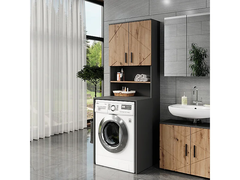 Aufbau für Waschmaschinenschrank anthrazit/artisan 68x30x103.5 irma