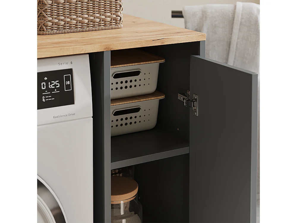 Waschmaschinenschrank anthrazit/goldkraft eiche 93.6x60.3x88.2 viktor