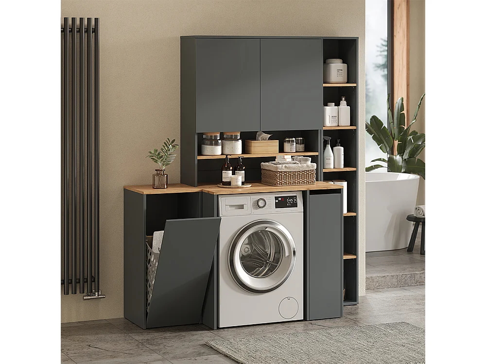Waschmaschinenschrank anthrazit/goldkraft eiche 93.6x60.3x88.2 viktor