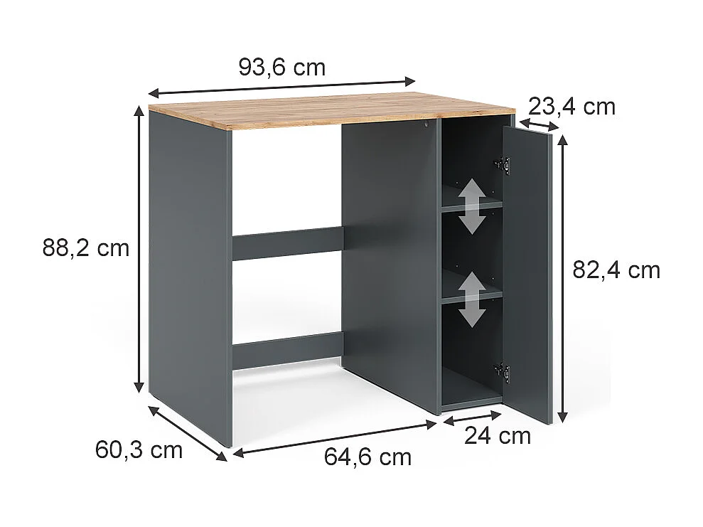 Washing machine cabinet anthracite/golden oak 93.6x60.3x88.2 viktor