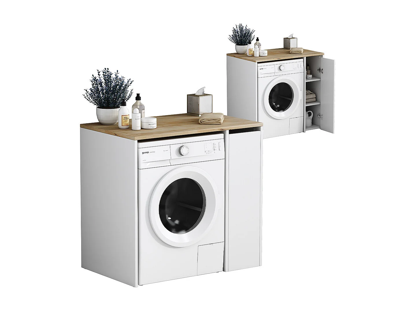 Waschmaschinenschrank weiß 93.5x60x88.5 lavik