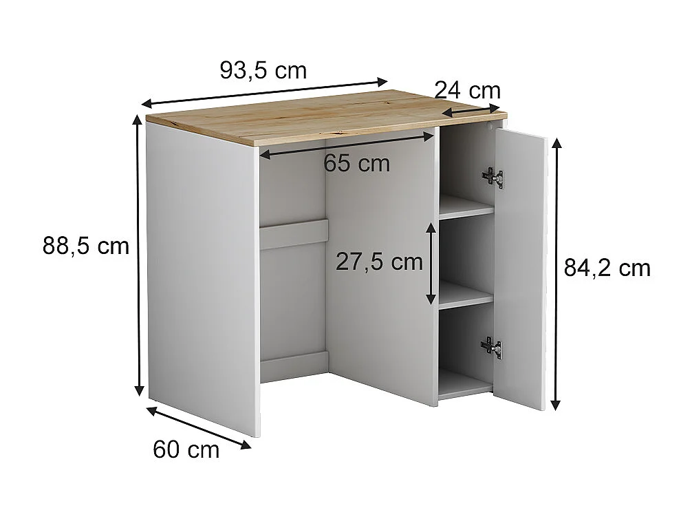 Waschmaschinenschrank weiß 93.5x60x88.5 lavik