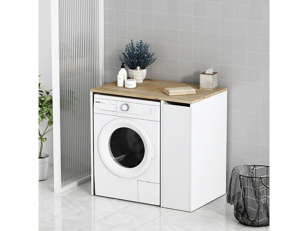 Waschmaschinenschrank weiß 93.5x60x88.5 lavik