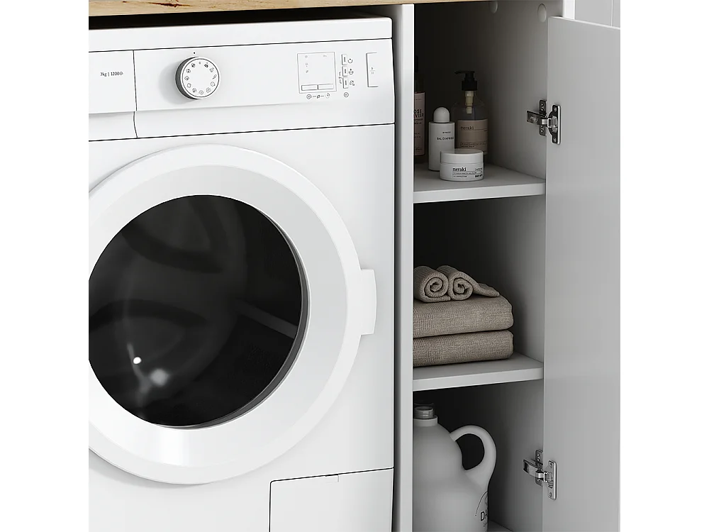 Waschmaschinenschrank weiß 93.5x60x88.5 lavik
