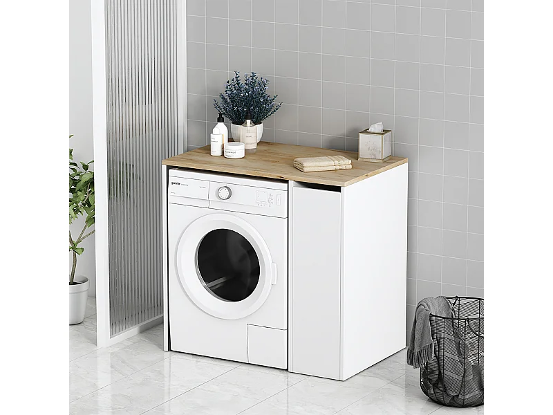 Waschmaschinenschrank weiß 93.5x60x88.5 lavik