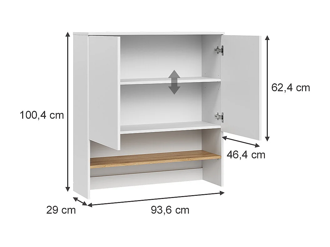 Waschmaschinenschrank weiß/artisan 93.6x29x100.4 viktor