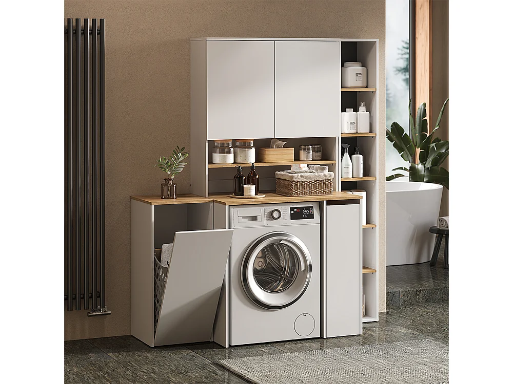 Washing machine cabinet white/artisan 93.6x29x100.4 viktor