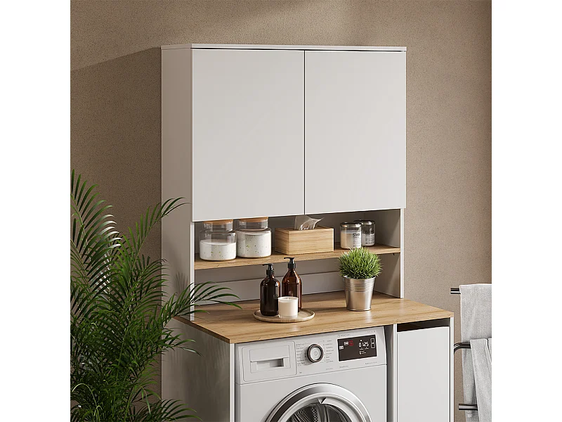 Waschmaschinenschrank weiß/artisan 93.6x29x100.4 viktor